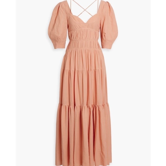 NWT Jonathan Simkhai Wilder Maxi Dress In Peach - Sorbet Size small - Picture 3 of 13